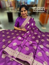 Purple Designer Banarasi Silk Saree