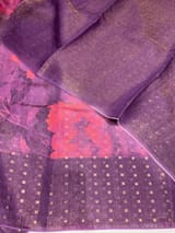 Wine Printed Tussar Tissue Saree SS50451