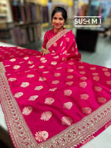 Pink Designer Banarasi Silk Saree