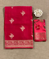 Dark Pink Mashru Silk Saree with Paithani inspired embroidered blouse SS50571