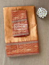 Rust Orange Fusion Banarasi Tissue Saree : S62108