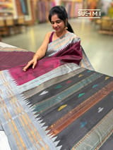 Winish brown vintage Gadwal Silk Saree : S62F214