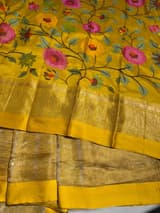 Yellow Tissue saree with kanchi silk embroidered blouse