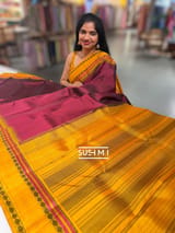 Maroon Vintage Kanjeevaram Saree with zero zari