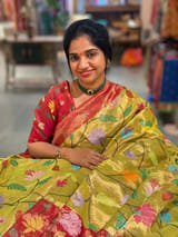 Pure Handloom Real Zari Kota Paithani Saree