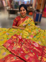 Pure Handloom Real Zari Kota Paithani Saree