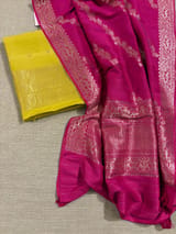Pure handloom munga silk suit set with heavy dupatta SS50591