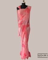 Pure Gorgette Saree in Abstract Style With Sequnce Allover SS5070