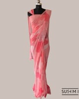 Pure Gorgette Saree in Abstract Style With Sequnce Allover SS5070