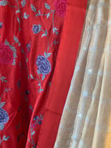 Designer Pure Handloom Gold tissue saree with kanchi petite point work blouse SS50416