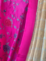 Designer Pure Handloom Gold tissue saree with kanchi petite point work blouse SS50448