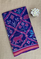 Blue and Majenta Combo Patan Patola Six figure Saree SS50354