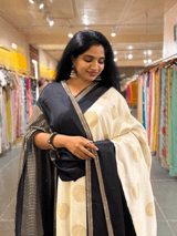 Tussar Gorgette Saree With Self Tissue & Pure Mashru and Sabhya Sachi  Borders