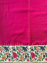 Pink Kanchi Soft Silk Saree With Petite Point Embroidered Border Pallu & Blouse SS50143