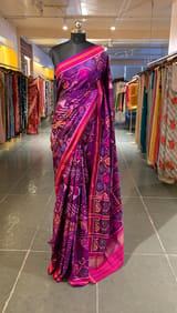 Purple and Pink Combo Patan Patola Saree with Unique concept body and Border SS50351