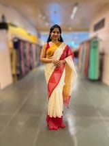 Organza Chikankari Embroidery Saree With Ganga Jamuna Bandhini Temple Borders SS50373