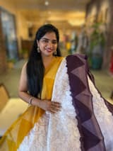 Organza Chikankari Embroidery Saree With Ganga Jamuna Bandhini Temple Borders SS50323