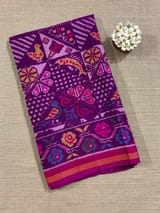 Purple and Pink Combo Patan Patola Saree with Unique concept body and Border SS50351