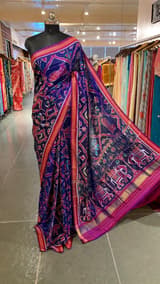 Blue and Majenta Combo Patan Patola Six figure Saree SS50354