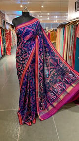 Blue and Majenta Combo Patan Patola Six figure Saree SS50354