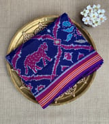 Blue and Majenta Combo Patan Patola Six figure Saree SS50354