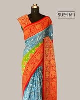 Pure Handloom Twill Ikkath Kanchi Saree SS50563