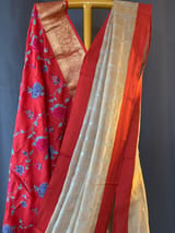 Designer Pure Handloom Gold tissue saree with kanchi petite point work blouse SS50416