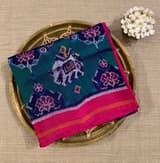 Navy Blue and Peacock Combo Pure Patan Patola Saree
