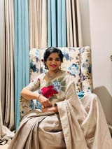 Silver Kanchi Brocade Tissue Saree with Statement Floral Embroidered Roses SS50142