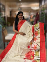 Ivory Kanchi Soft Silk with beautiful Handpainted style Skirt Border Print SS50504