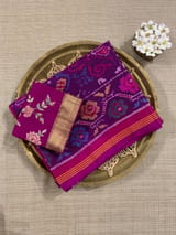 Purple and Pink Combo Patan Patola Saree with Unique concept body and Border SS50351