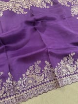 Purple Pure organza Saree with pita emb SS50308