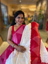 Organza Chikankari Embroidery Saree With Ganga Jamuna Bandhini Temple Borders SS50325