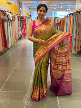Parrot Green Color Tissue Patan Patola Saree
