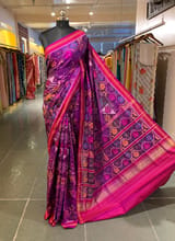 Purple and Pink Combo Patan Patola Saree with Unique concept body and Border SS50351