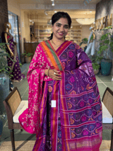 Purple and Pink Combo Patan Patola Saree with Unique concept body and Border SS50351