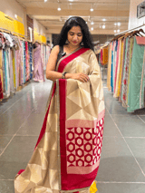 Tussar Gorgette Saree With Self Tissue & Pure Mashru and Sabhya Sachi  Borders