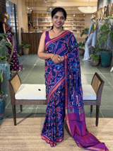 Blue and Majenta Combo Patan Patola Six figure Saree SS50354