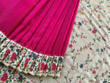 Pink Kanchi Soft Silk Saree With Petite Point Embroidered Border Pallu & Blouse SS50143
