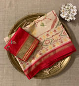 Twill Weave  Patan Patola Tissue Saree