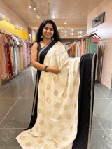 Tussar Gorgette Saree With Self Tissue & Pure Mashru and Sabhya Sachi  Borders