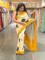 Tussar Gorgette Saree With Self Tissue & Pure Mashru and Sabhya Sachi  Borders