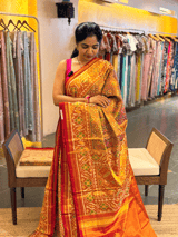 Twill Weave  Patan Patola Tissue Saree SS50350
