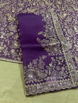 Purple Pure organza Saree with pita emb SS50308