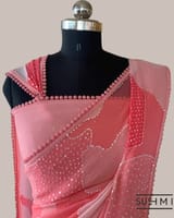 Pure Gorgette Saree in Abstract Style With Sequnce Allover SS5070