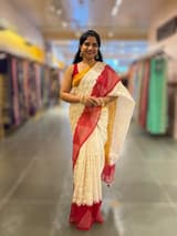 Organza Chikankari Embroidery Saree With Ganga Jamuna Bandhini Temple Borders SS50324