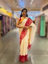 Organza Chikankari Embroidery Saree With Ganga Jamuna Bandhini Temple Borders SS50324
