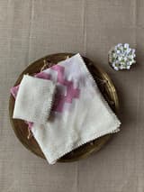 Dusty Pink Pure Gorgette Saree With Zigzag Pattern Sequnce Border SS5072