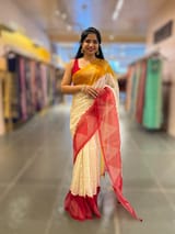 Organza Chikankari Embroidery Saree With Ganga Jamuna Bandhini Temple Borders SS50373