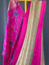 Designer Pure Handloom Gold tissue saree with kanchi petite point work blouse SS50448